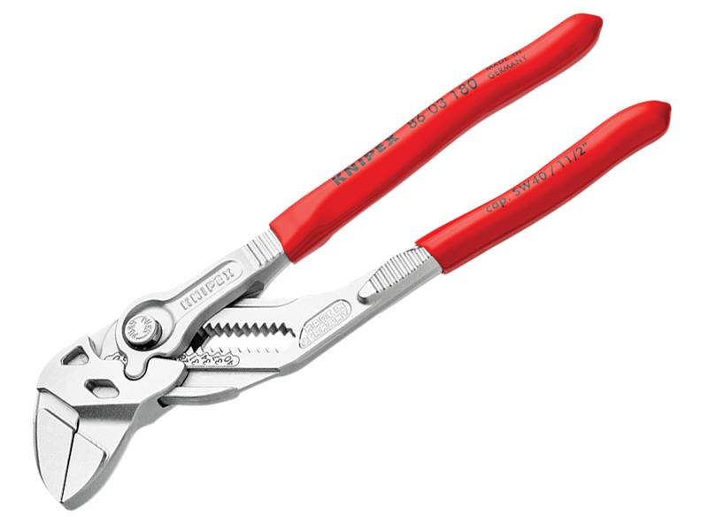 Knipex 86 03 180 SB Pliers Wrench PVC Grip 180mm - 40mm Capacity
