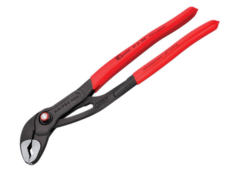Knipex 87 21 300 SB Cobra® Quickset Water Pump Pliers PVC Grips 300mm - 70mm Capacity