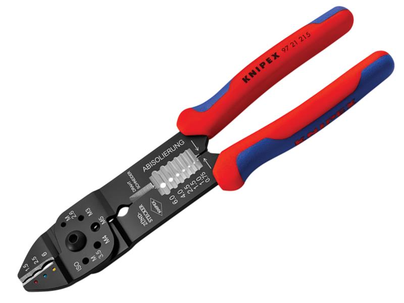 Knipex 97 21 215 SB Crimping Pliers for Insulated Terminals & Plug Connectors