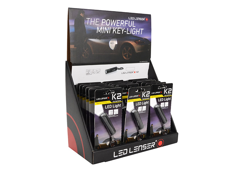 Ledlenser 8252DA K2 Key-Light Keyring Torch POS (18 x K2) with Auto Header