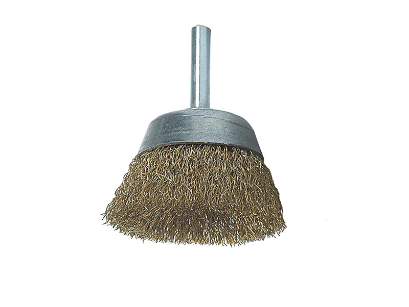 Lessmann 430.126.07 DIY Cup Brush with Shank 50mm, 0.25 Brass Wire