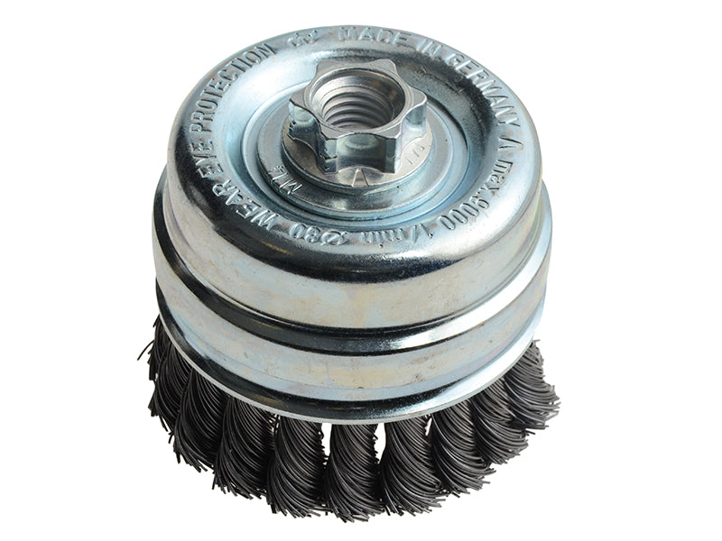 Lessmann 484.217 Knot Cup Brush 80mm M14x2, 0.50 Steel Wire*