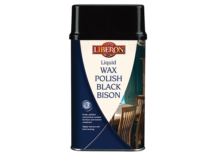 Liberon 069960 Liquid Wax Polish Black Bison Medium Oak 500ml