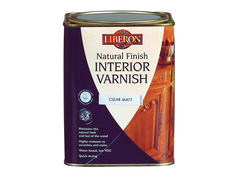 Liberon 044527 Natural Finish Interior Varnish Clear Satin 1 litre