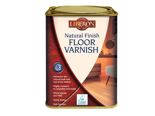 Liberon 101770 Natural Finish Floor Varnish Clear Satin 1 litre