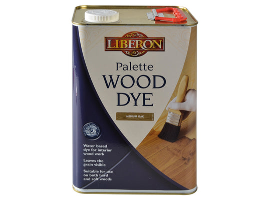 Liberon 014405 Palette Wood Dye Medium Oak 5 litre