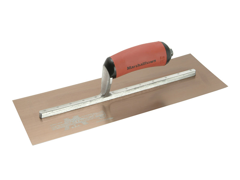 Marshalltown MPB145GSD MPB145GSD Pre-Worn PermaShape® Finishing Gold S/S Trowel DuraSoft® 14 x 5in