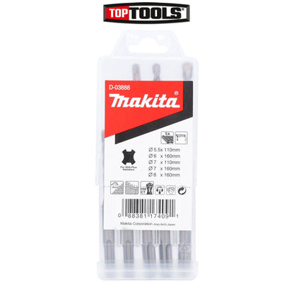 Makita D-03888 5 Piece Standard SDS Plus Drill Bit Set