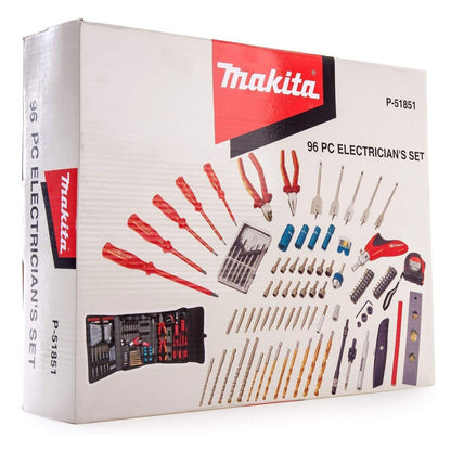 Makita Electricians Tool Set 96 Piece Pliers Insulated Screwdrivers P-51851