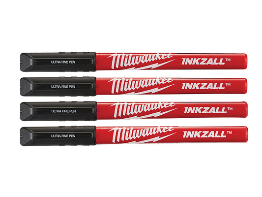 Milwaukee 48223164 INKZALL� Ultra Fine Tip Pen Black (Pack 4)