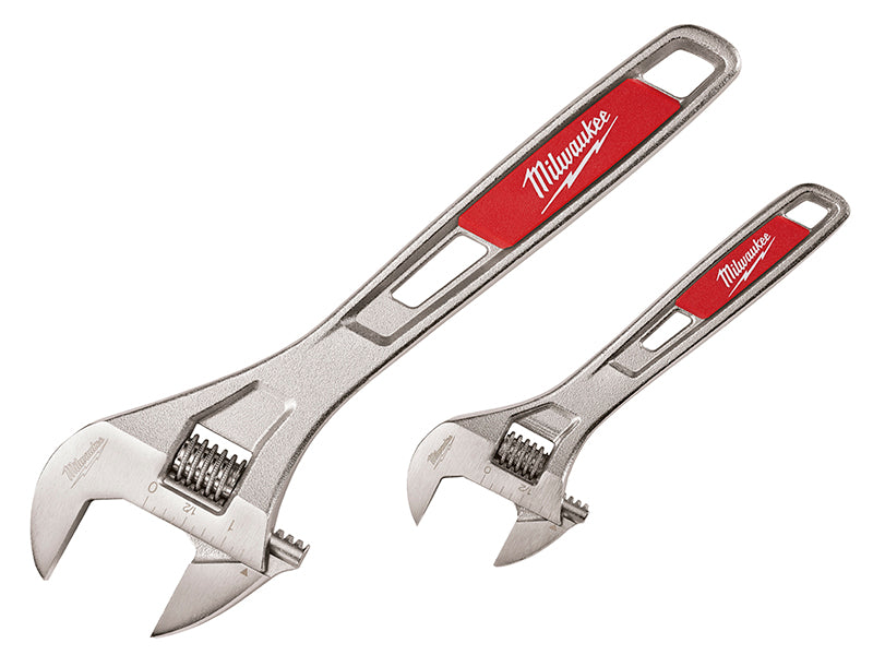 Milwaukee 48227400 Adjustable Wrench Twin Pack 150mm (6in) & 250mm (10in)