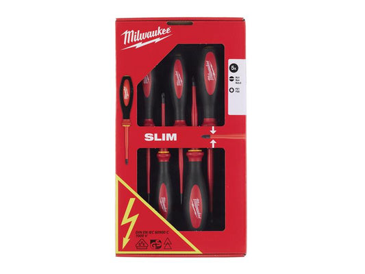 Milwaukee 4932471452 VDE Slim Screwdriver Set, 5 Piece