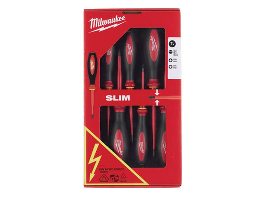 Milwaukee 4932471453 VDE Slim Screwdriver Set, 7 Piece