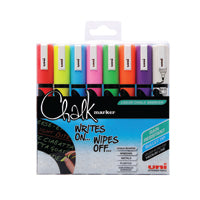Uni Chalk Markers Medium Ast Pk8