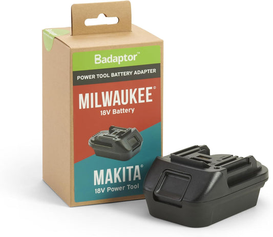 Badaptor 18V battery adapter converts MilWaukee batteries compatible with Makita