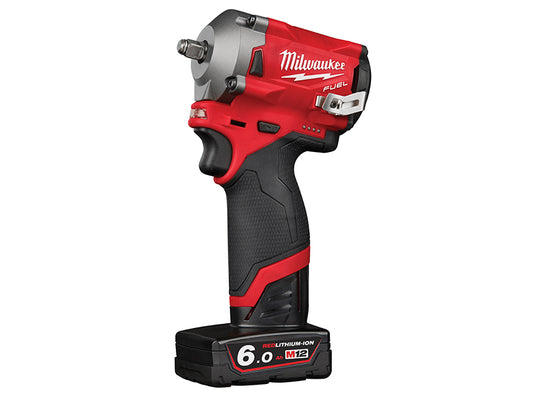 Milwaukee 4933464614 M12 FIW38-622X FUEL™ Impact Wrench Kit 12V 1 x 2.0Ah & 1 x 6.0Ah Li-ion