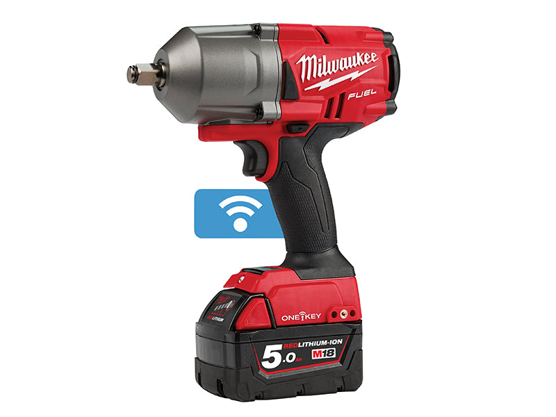 Milwaukee 4933459728 M18 ONEFHIWF12-502X FUEL™ ONE-KEY™ 1/2in Impact Wrench 18V 2 x 5.0Ah Li-ion