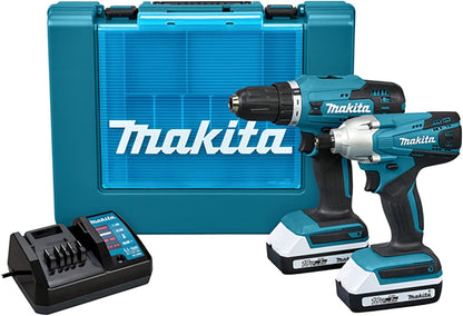 Makita DK18922A 18v Cordless Li-ion Combi Hammer Drill & Impact Driver Twin Pack