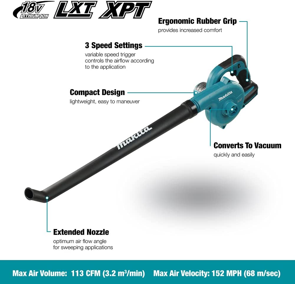 Makita DUB186Z 18V Li-ion LXT Blower With 1 x 5ah Battery