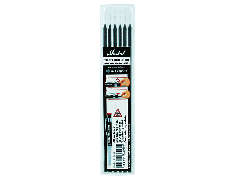 Markal MRK-96262 TRADES-MARKER� DRY Graphite Refills (Pack 6)