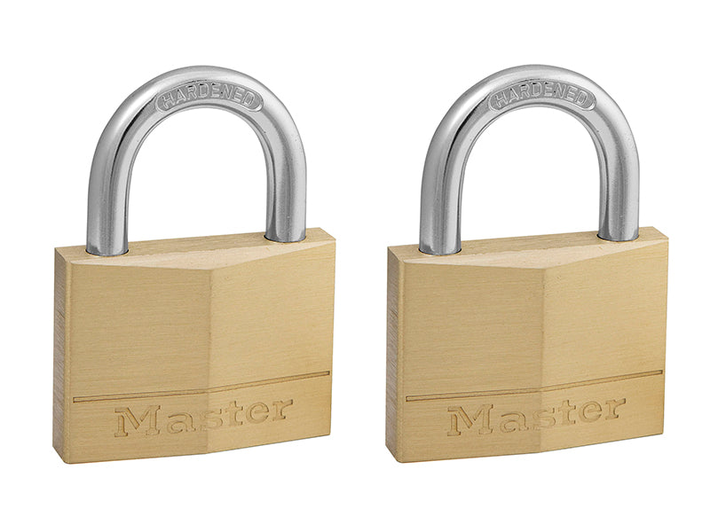 MasterLock 150EURT Solid Brass 50mm Padlock 5-Pin - Keyed Alike x 2