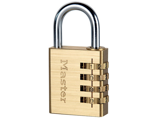 MasterLock 604EURD Brass Finish 40mm 4-Digit Combination Padlock