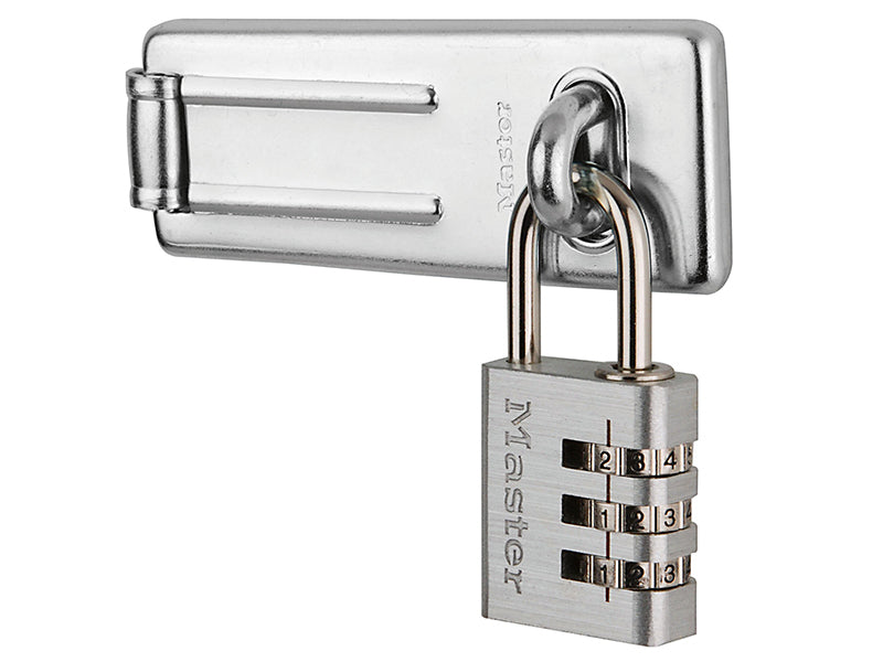 MasterLock 7630703EURD Hasp 89mm + 3-Digit Combination Padlock 30mm