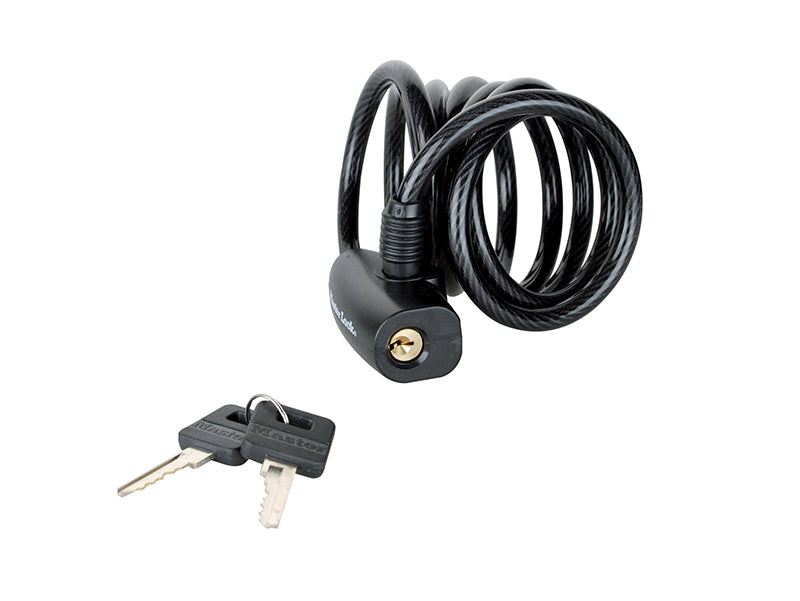 MasterLock 8126EURDPRO Black Self Coiling Keyed Cable 1.8m x 8mm