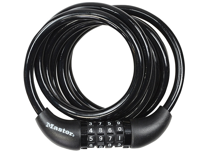 MasterLock 8221EURDPRO Self Coiling Combination Cable 1.8m x 8mm
