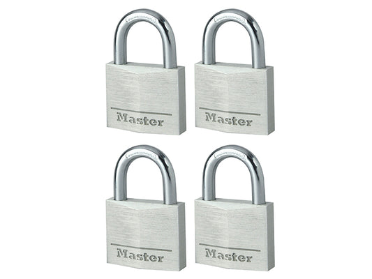 MasterLock 9140EURQNOP Aluminium 40mm Padlock 4-Pin - Keyed Alike x 4