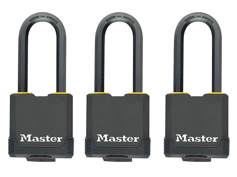 MasterLock M115EURTRILF Excell™ Weather Tough 45mm Padlock 4-Pin- Keyed Alike x 3