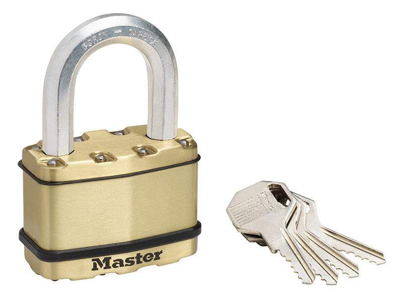 MasterLock M15BEURDLF Excell� Brass Finish 64mm Padlock 5-Pin - 38mm Shackle