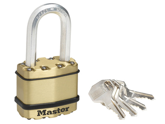 MasterLock M1BEURDLF Excell� Brass Finish 45mm Padlock 4-Pin - 38mm Shackle