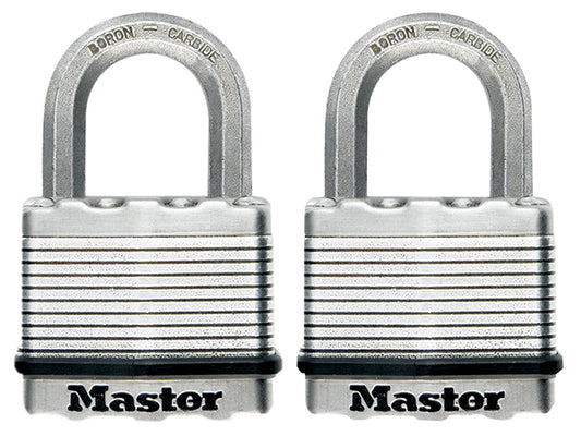 MasterLock M5EURT Excell� Laminated Steel 50mm Padlock - 25mm Shackle - Keyed Alike x 2