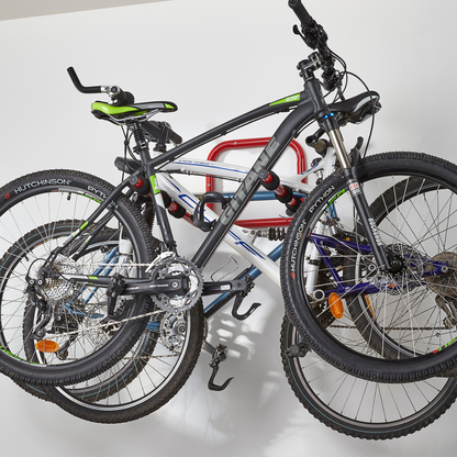 Mottez Folding 3 Bike Wall Mount Rack Bicycle Storage Holder Hook