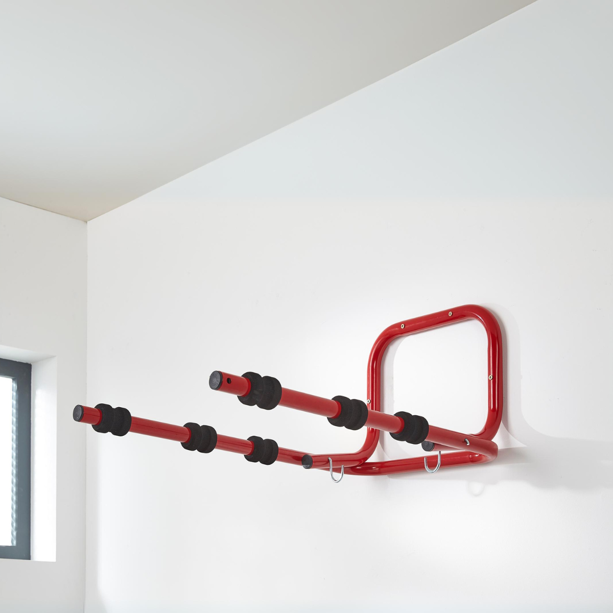 Mottez Folding 3 Bike Wall Mount Rack Bicycle Storage Holder Hook