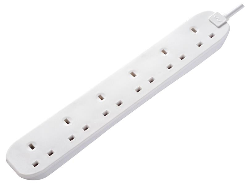 Masterplug BSG210N-MP Extension Lead 240V 6-Gang 13A White 2m
