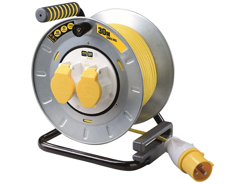 Masterplug OTMU30162LV-PX PRO-XT Metal Cable Reel 110V 16A Thermal Cut-Out 30m