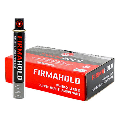 TIMCO FirmaHold Collated Clipped Head Ring Shank Firmagalv Nails & Fuel Cells - 3.1 x 90/1CFC Box OF 1100 Pieces