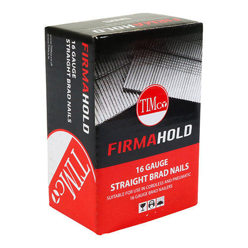 TIMCO FirmaHold Collated 16 Gauge Straight A2 Stainless Steel Brad Nails - 16g x 25 Box OF 2000 Pieces