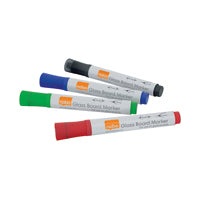 Nobo Glass Whitebd Marker Ast Pk4