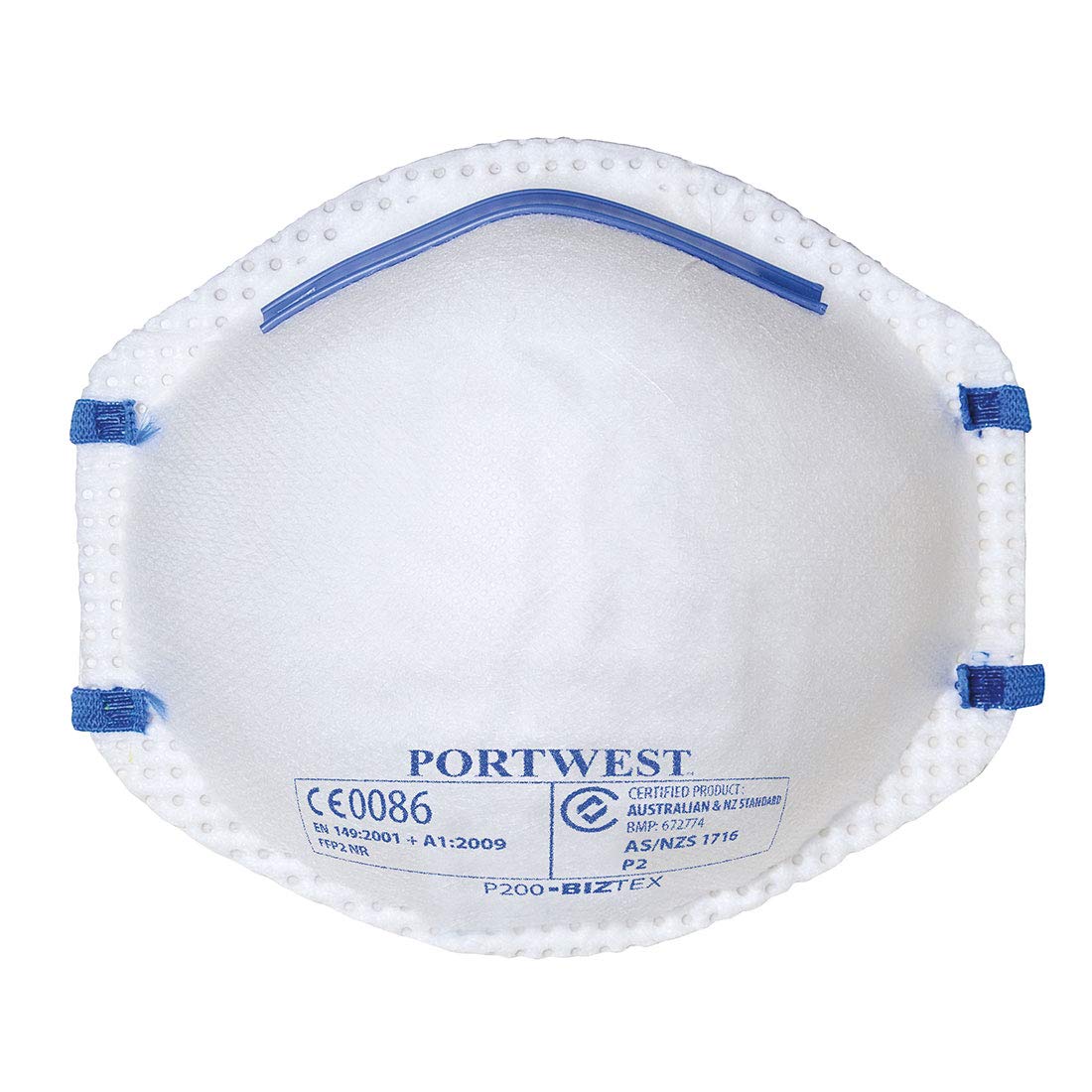 BOX OF 20 PORTWEST P200 CUP MOULDED FFP2 MASK