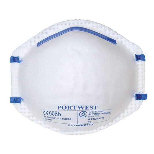 BOX OF 20 PORTWEST P200 CUP MOULDED FFP2 MASK