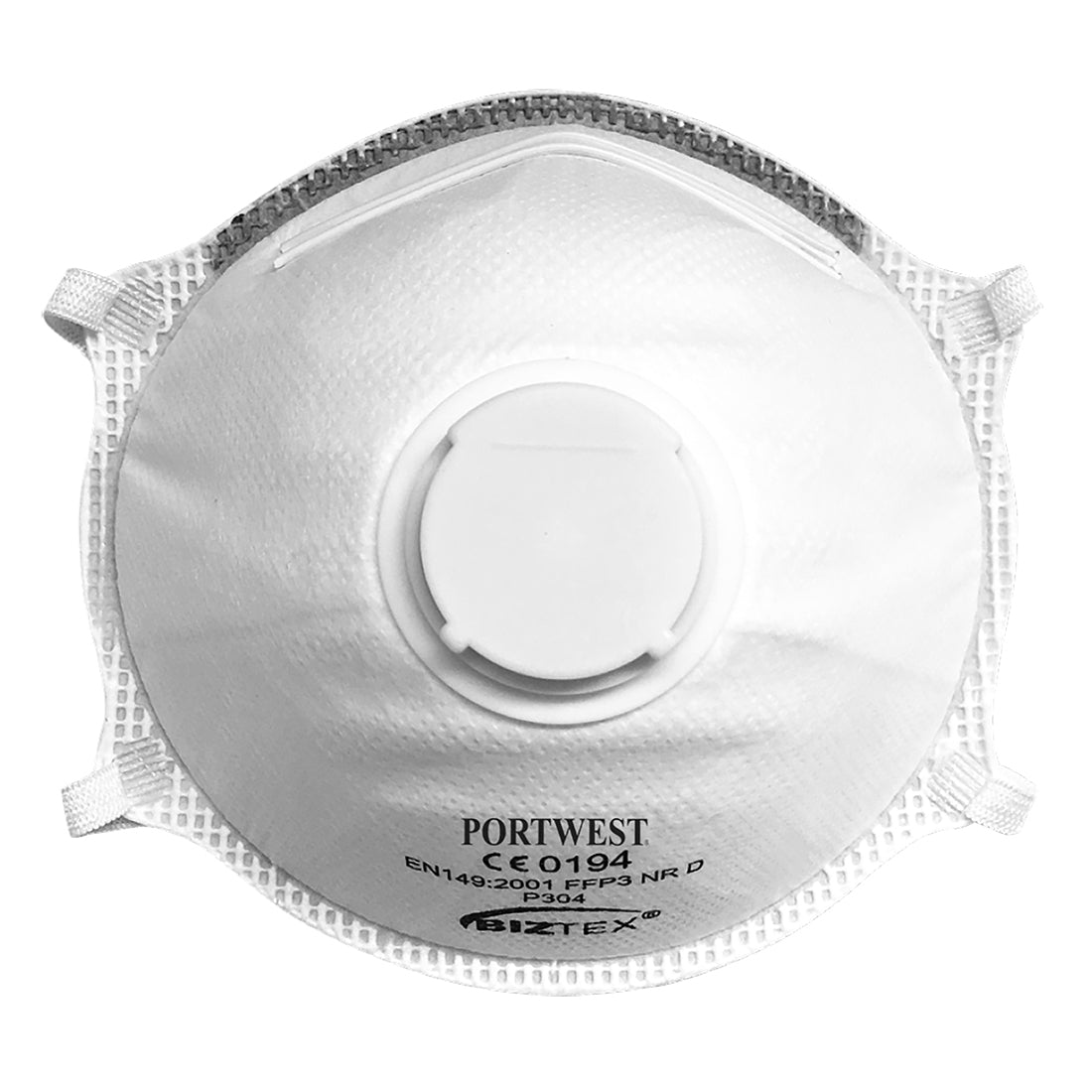 PORTWEST P304 - FFP3 Valved Dolomite Light Cup Respirator White