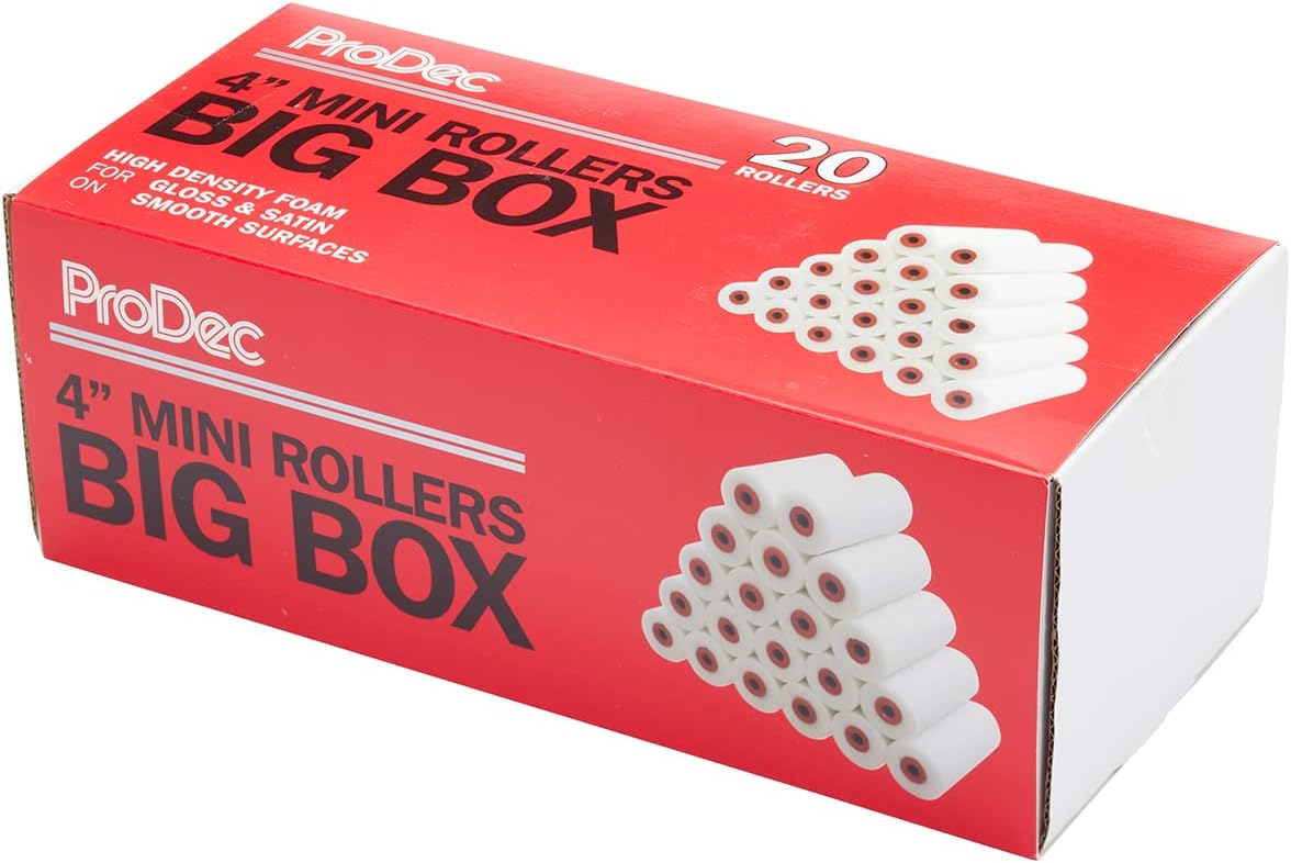 ProDec Big Box 20 pack 4 inch High Density Foam Mini Paint Rollers  4"