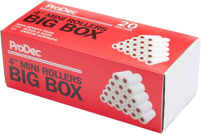 ProDec Big Box 20 pack 4 inch High Density Foam Mini Paint Rollers  4"