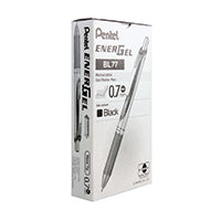 Pentel Retract Metal Tip Black Pk12