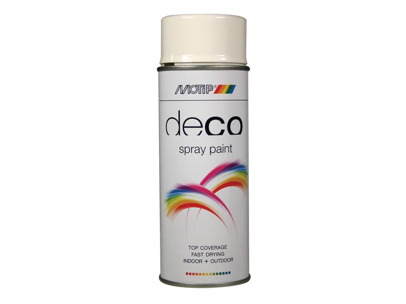 PlastiKote 01600 Deco Spray Paint High Gloss RAL 9010 White 400ml