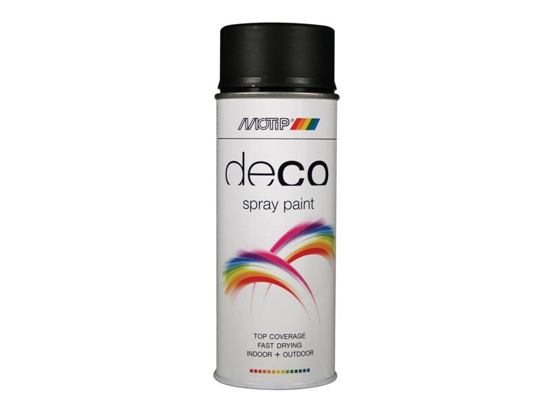 PlastiKote 01601 Deco Spray Paint Matt RAL 9005 Deep Black 400ml