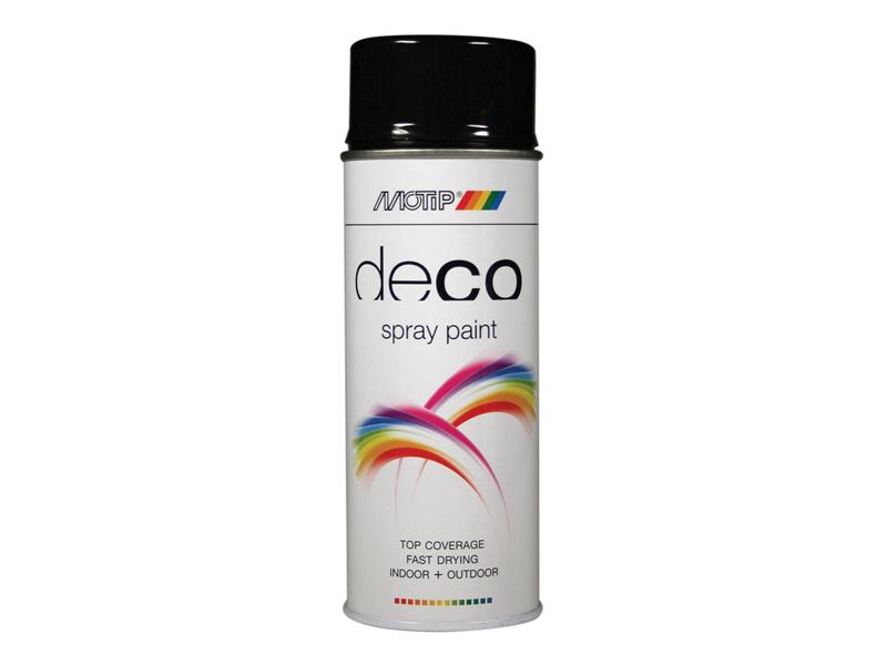 PlastiKote 01602 Deco Spray Paint High Gloss RAL 9005 Deep Black 400ml